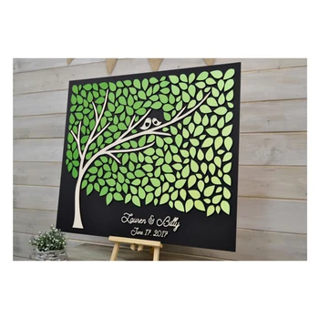 

Custom 3D Wedding Guest Book Tree, Personalized Guest Book Tree, Unique Wedding Guestbooks Alternative Wood With 120 Hearts