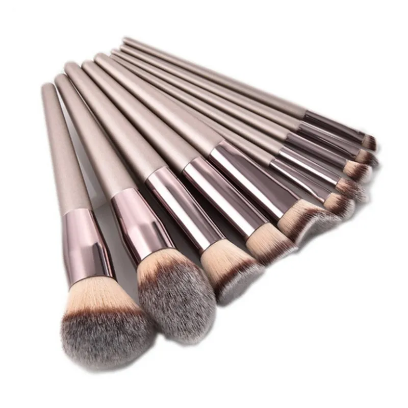 

New Champagne Fashion Brushes 1PC Wooden Foundation Cosmetic Eyebrow Eyeshadow Brush Makeup Brush Sets Tools Pincel Maquiagem