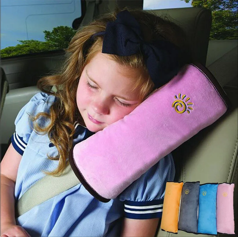 28x11cm Outdoor Baby Camping Pillow Pad Auto Safety Seat Belt Harness Children Protection travel snooze Shoulder Cushion mat