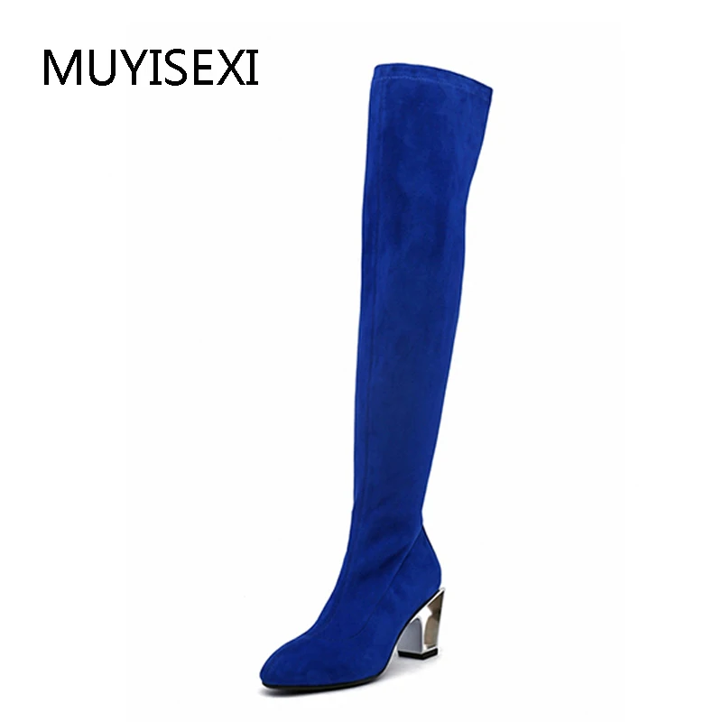 over the knee elastic back boots
