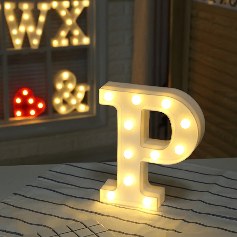 DIY Letter Symbol Sign Heart Lighting Plastic Vintage LED Lights For Valentine's Day Wedding Marriage Party Holiday Decorations