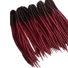 20 дюймов 5 шт. Pervado волос Havana пушистый твист крючком косы волосы 120 г Черный Burg два тона ломбер Синтетический плетение расширения