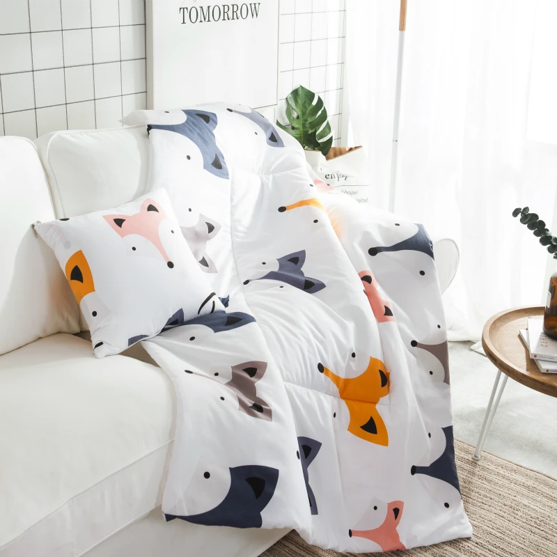 

Papa&Mima Modern style Cushion Blanket Fox's head Print Cushion Pillow Sofa Bedding Throws