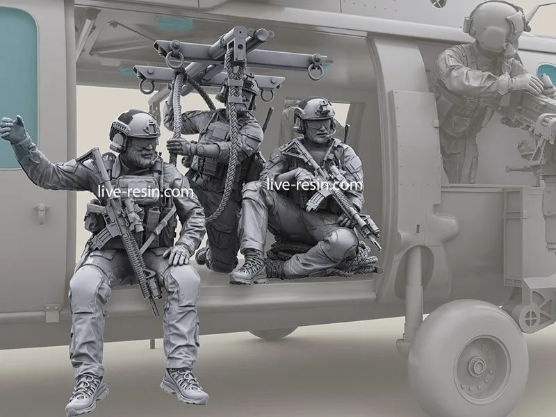 

1:35 resin figure soldiers kit American soldiers and ropes XD264D-1