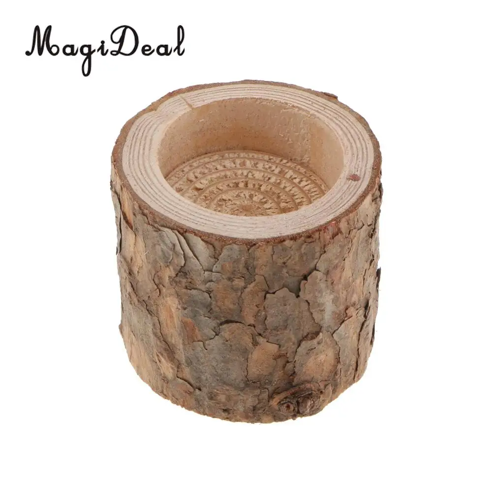 10x Raw Tree Stump Tea Light Candle Holder Candlestick Votive Candle Holder Stand for Home Church Wedding Decor