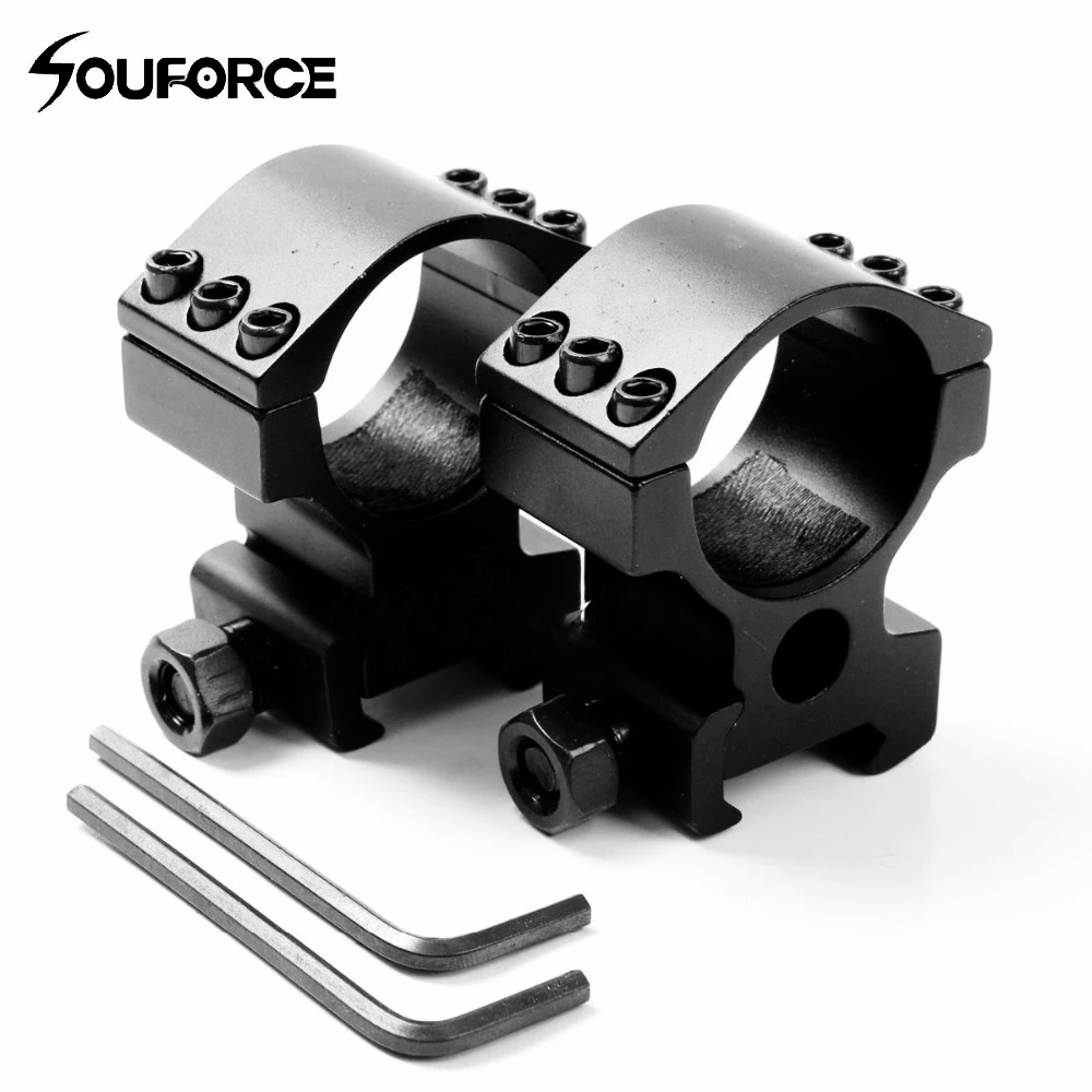 2pcs 30mm Diameter High Profile Scope Ring 6 Screws Wide Mount for 20mm