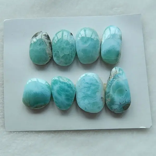 8 шт. из Ларимар натуральный Кабошоны, 14x13x4/21x12x4 мм, 15.21 г