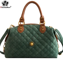 Fashion Plaid Women Handbag Nubuck Leather Ladies Hand Bags Big Shoulder Bag Famous Brand Crossbody Bags for Women Sac A Main Fashion Plaid Women Handbag Nubuck Leather Ladies Hand Bags Big Shoulder Bag Famous Brand Crossbody Bags for Women Sac A Main
