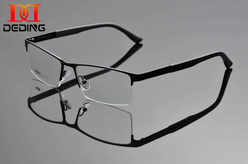 

DEDING 2016 Men Business Clear Lens Myopia Glasses Frame Metal Semi-rimless Frame Eye Glasses Armacao de Oculos de Grau DD1301