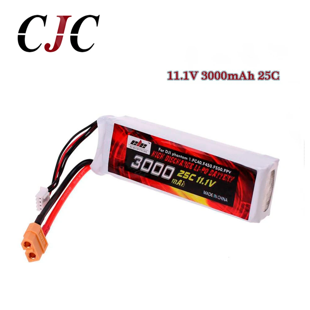 Обновленная Lipo батарея 11 1 В 3000 мАч 25C XT60 вилка для DJI Phantom FC40 Flame Wheel F450 F550 FPV RC Quadcopter |
