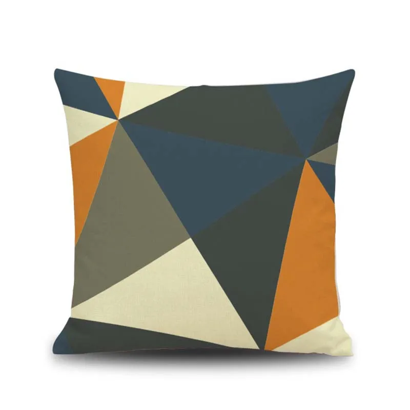 النمط الأوروبي مجردة الهندسة القطن الكتان وسادة القضية وسادة تغطي رمي الخصر أكياسها الرئيسية مكتب أريكة الديكور