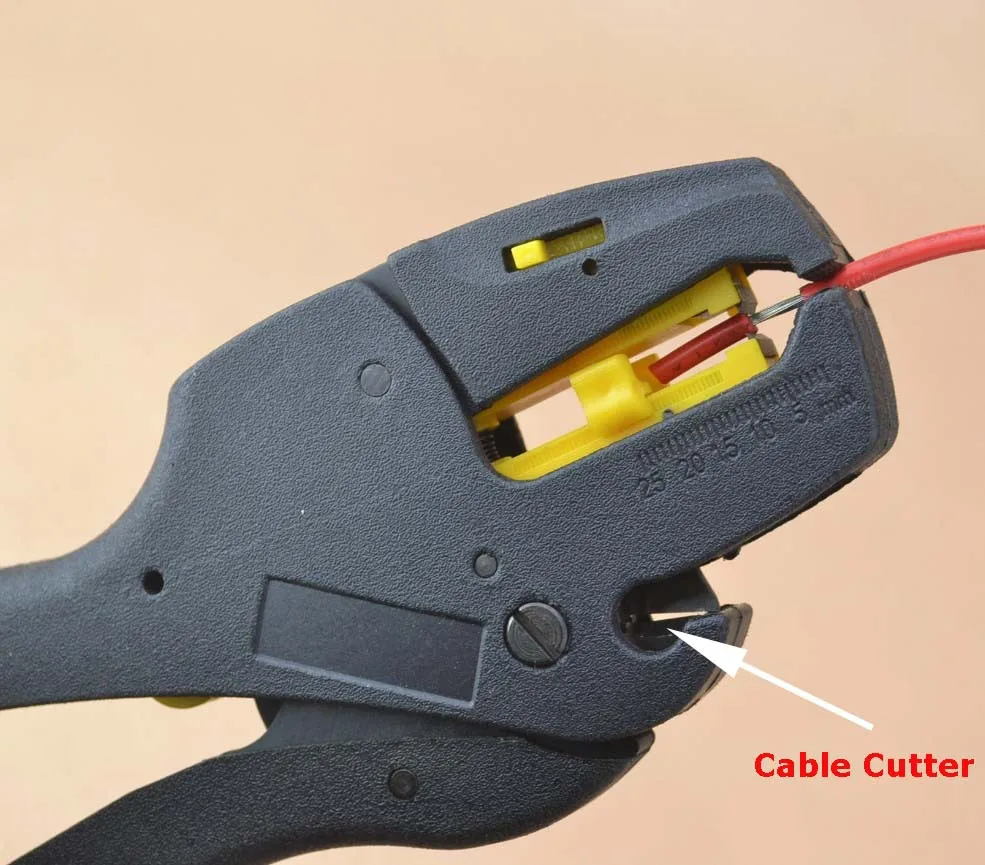 

self-adjusting insulation wire stripper + wire cutter function