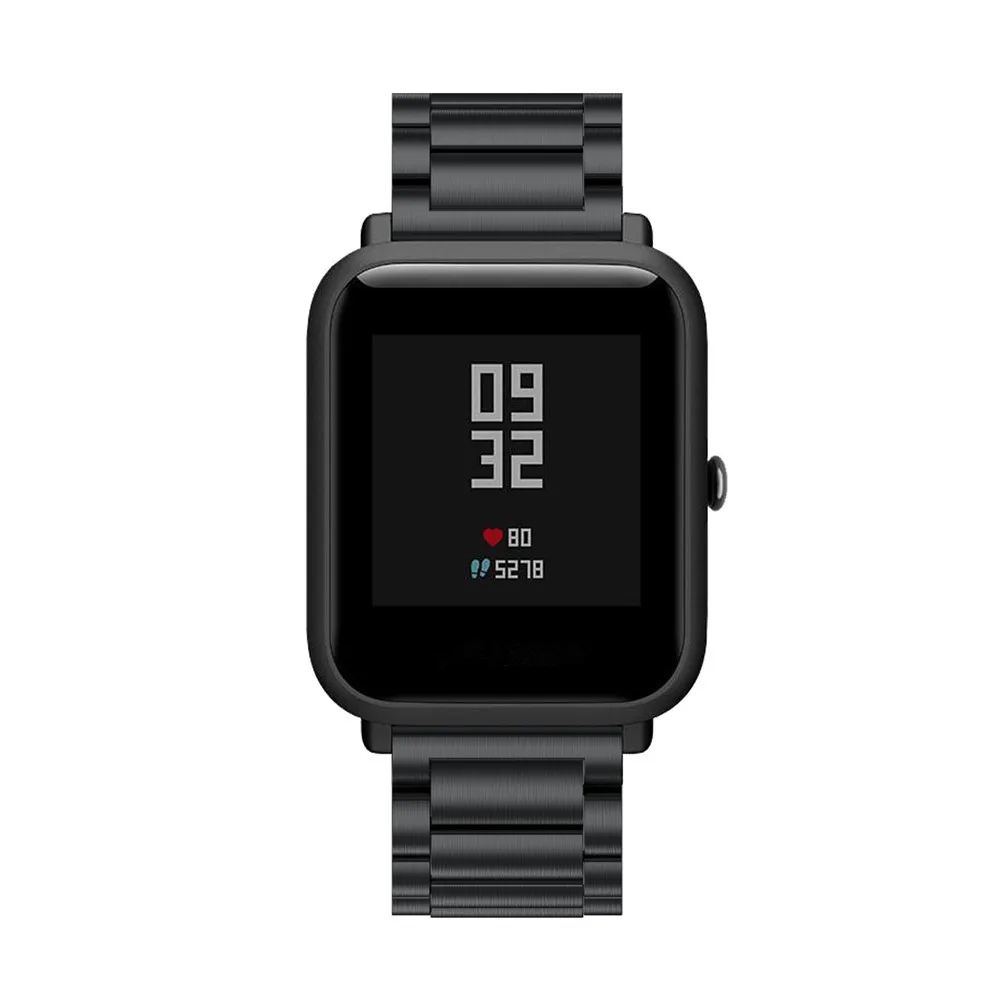 Лидер продаж, 3 In1 Экран Защитная пленка для Xiaomi Huami Amazfit Bip Youth ремешок для смарт-часов Нержавеющая сталь на запястье для смарт-браслета Amazfit Bip ремешок