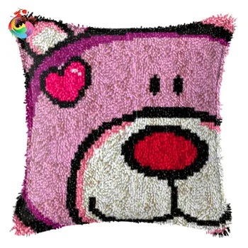 

Hot! New 3D Latch Hook Pillow Kits DIY Needlework Crocheting Kit Yarn 2016 Handmade Embroidery Pillowcase Unfinished Lovely