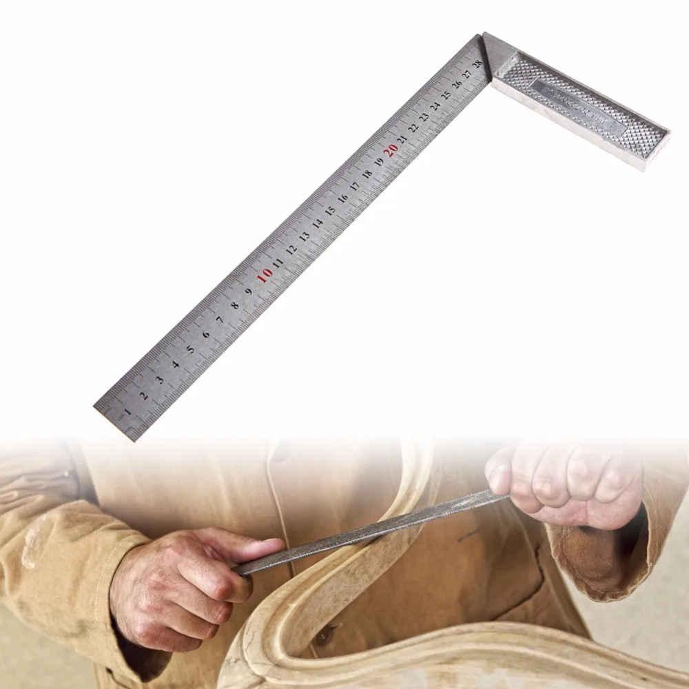 

Portable 1Pc 30cm Stainless Steel Right Measuring Angle Square Ruler New