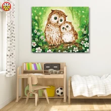 Краска по номеру Diy милые животные декоративные картины ручной работы цвет украшение живопись масло paintin