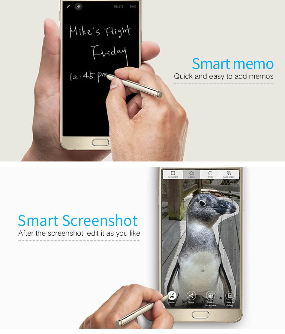3For Samsung Galaxy Note 5 Pen Active Stylus S Pen Note5 Stylet Caneta Touch Screen Pen for Mobile Phone Note5 S-Pen