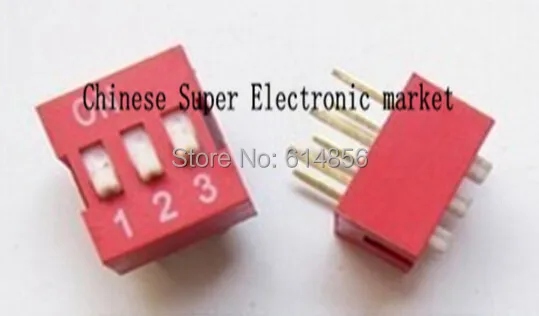 100pcs New 3P 3 Position DIP Switch Side Style 2.54mm Pitch Through Hole DIY