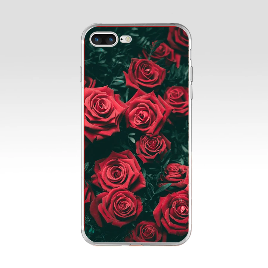 12G красивый сад красные розы цветы для iPhone 6 7 8 plus Чехол Мягкий ТПУ силиконовый чехол для Apple iPhone 6S 7 8 plus чехол - Цвет: 12