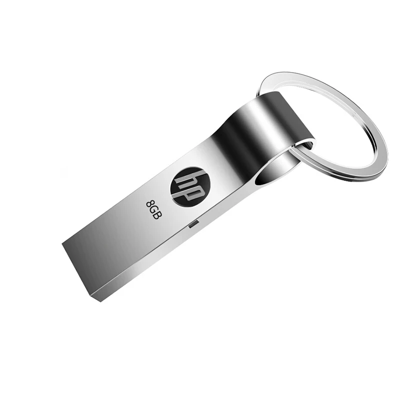 Original HP Key Ring Flash Disk 8GB Metal Thumb Drive Memory Stick v285w Cle USB DIY Customized Dropshipping 2019 Pen Drive 8 G  (4)
