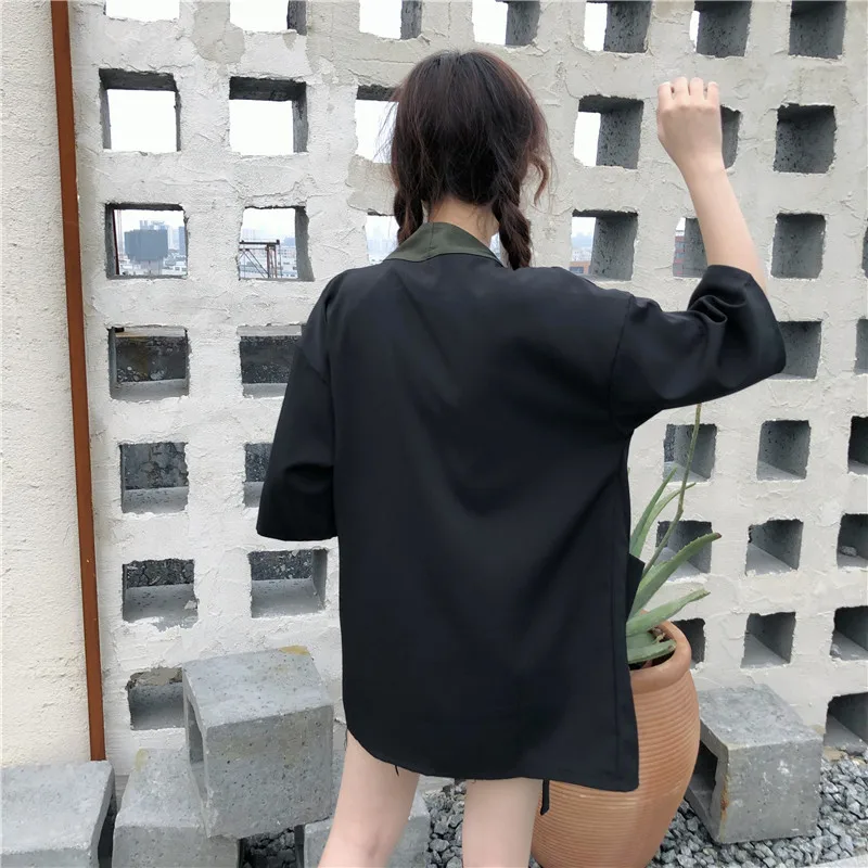 Couple Japanese Kimono Summer Cardigan Kimono Yukata Woman Black Summer Loose Outer Garment