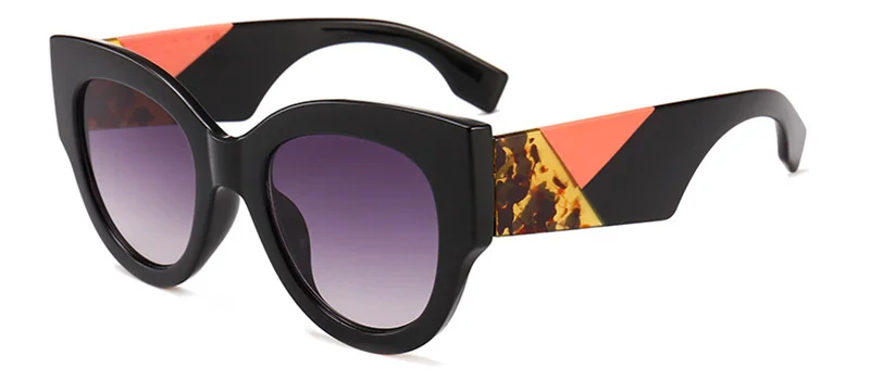 SHAUNA модные разноцветные женские солнцезащитные очки кошачий глаз Ретро Мужские градиентные линзы UV400 - Цвет линз: Pink Leg