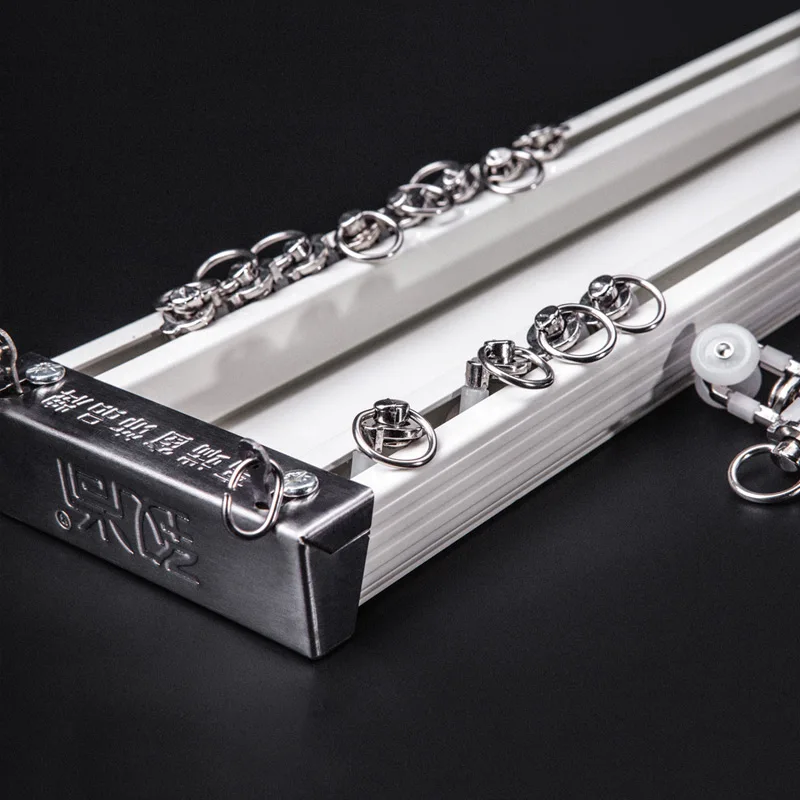

Luxurious Thick Unique Double Rails Design Straight Curtain Track Side Ceiling Installation Nano Silence Curtain Rod Accessories