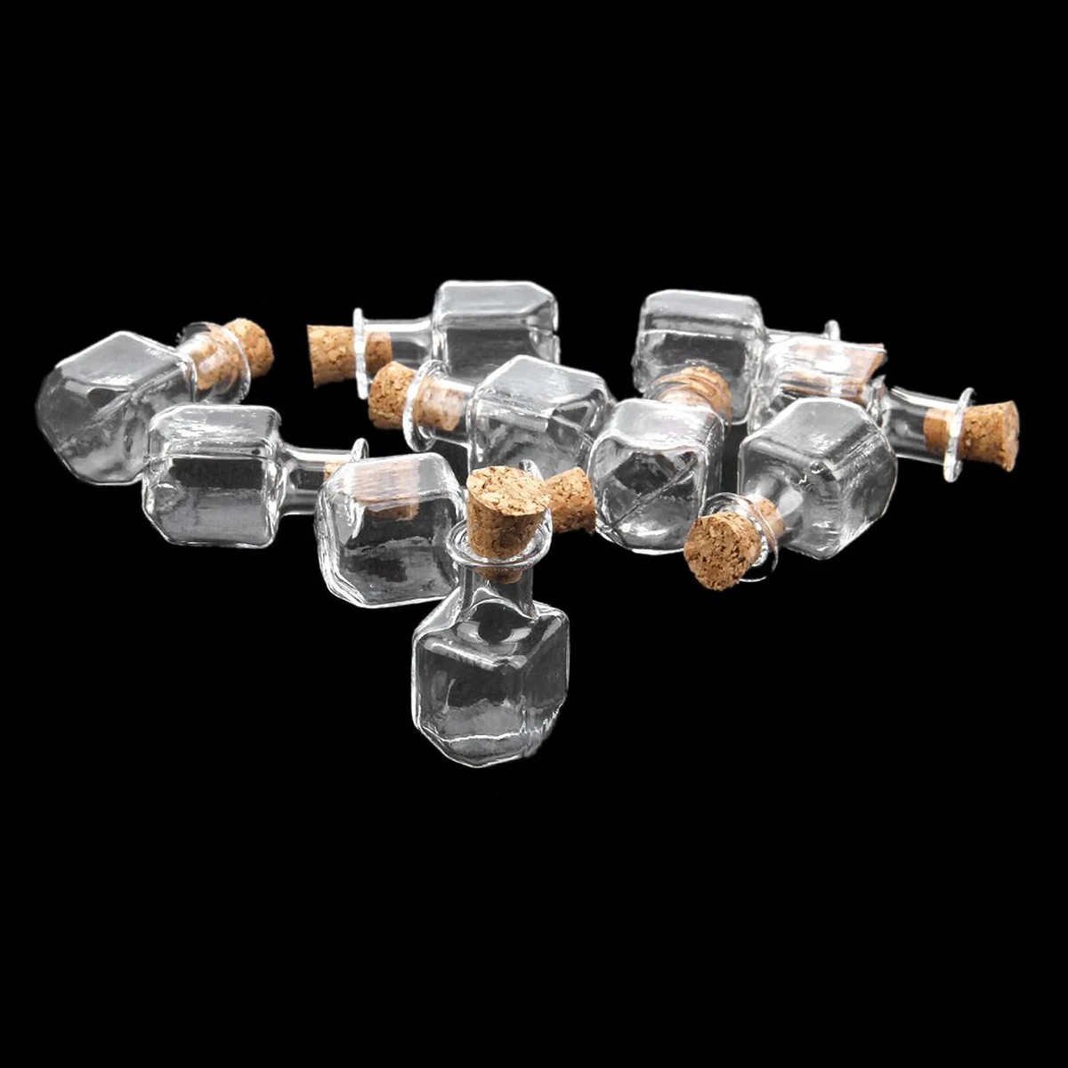 10 шт кубической формы мини стеклянные бутылки баночки с пробкой Wish Note ремесло бутылка(прозрачный