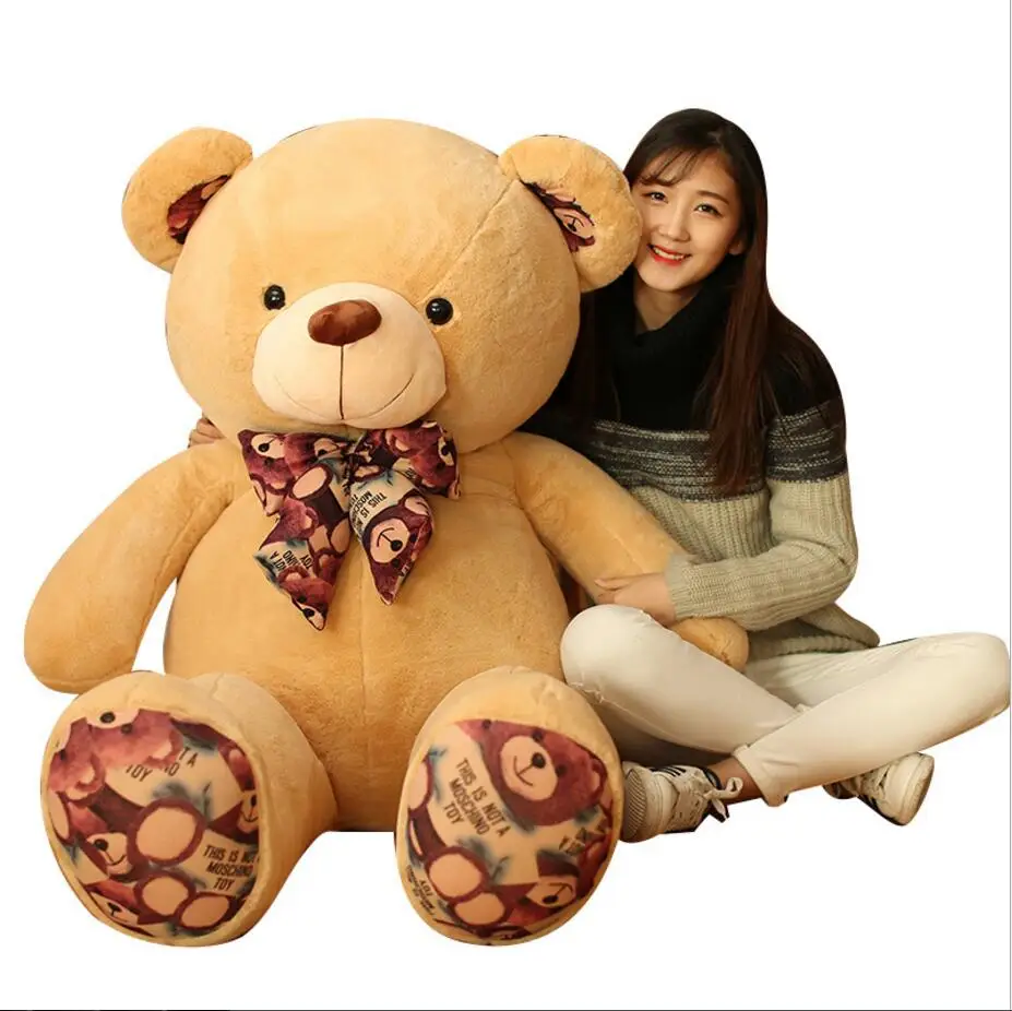 Kawaii 140cm Fashion Stuffed Plush Doll Giant Teddy Bear Tie Bear Plush Teddy Doll Soft Gift for Kids Birthday  Toys Brinquedos