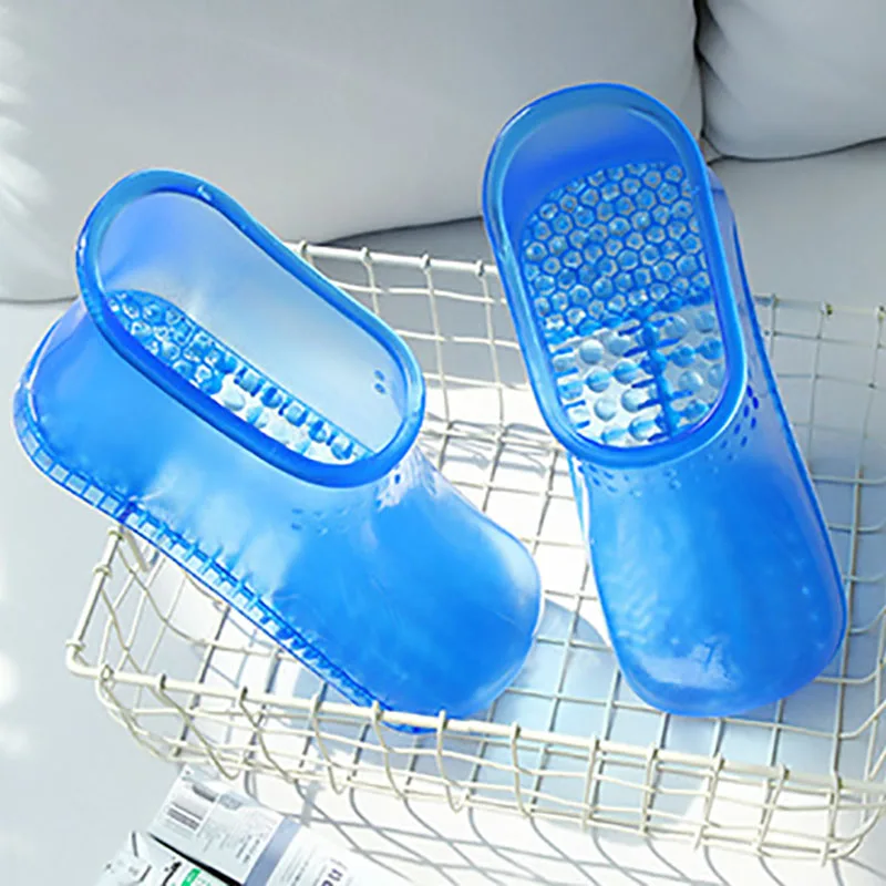 Aleafalling полиэстер ванна для ног обувь Массажная обувь унисекс ноги Тапочки Ванна Массаж зимние ванна для ног здравоохранения Ванная комната SC016 - Цвет: Blue