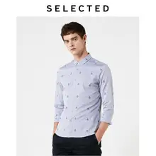 Мужская рубашка из хлопка с длинными рукавами и вышивкой | 419305564