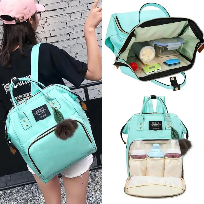 

Casual High Capacity Backpack Solid Color Mommy Maternity Travel Backpacks Big Baby Nursing Diaper Bags Girl School Bag