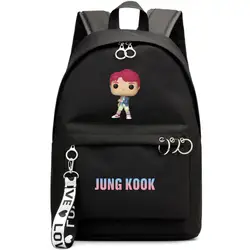 Kpop BTS Bangtan мальчики JIMIN JUNG KOOK Q версия мультфильм персонаж Bookbag k-pop BTS рюкзак школьные сумки для девочек-подростков