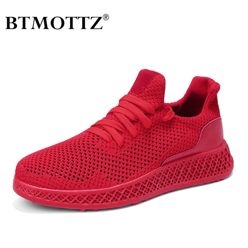 

Men Shoes Red Zapatillas Hombre 2019 Mens Trainers Fashion Sneakers Men Casual Shoes Mesh Breathable Gym Shoes Adult BTMOTTZ