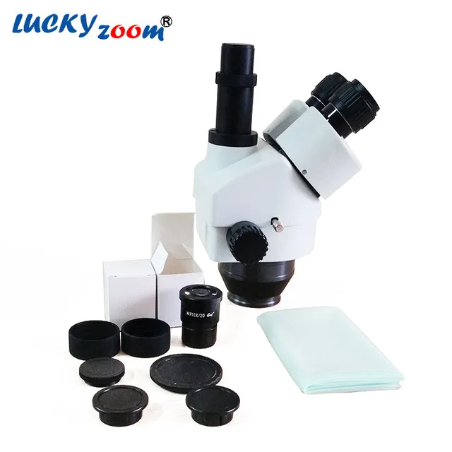  7X-45X Soldering Microscope Trinocular Stereo Microscope Zoom Large Microscopio Stand Mikroskop Sma