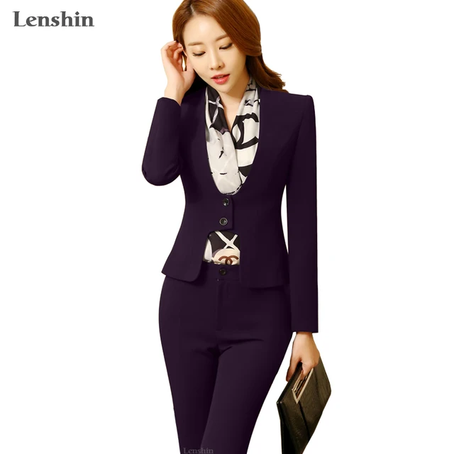 2 stück Blaue Hose Anzüge Formalen Damen Büro OL Uniform 2 stück Blaue Hose Anzüge Formalen Damen Büro OL Uniform