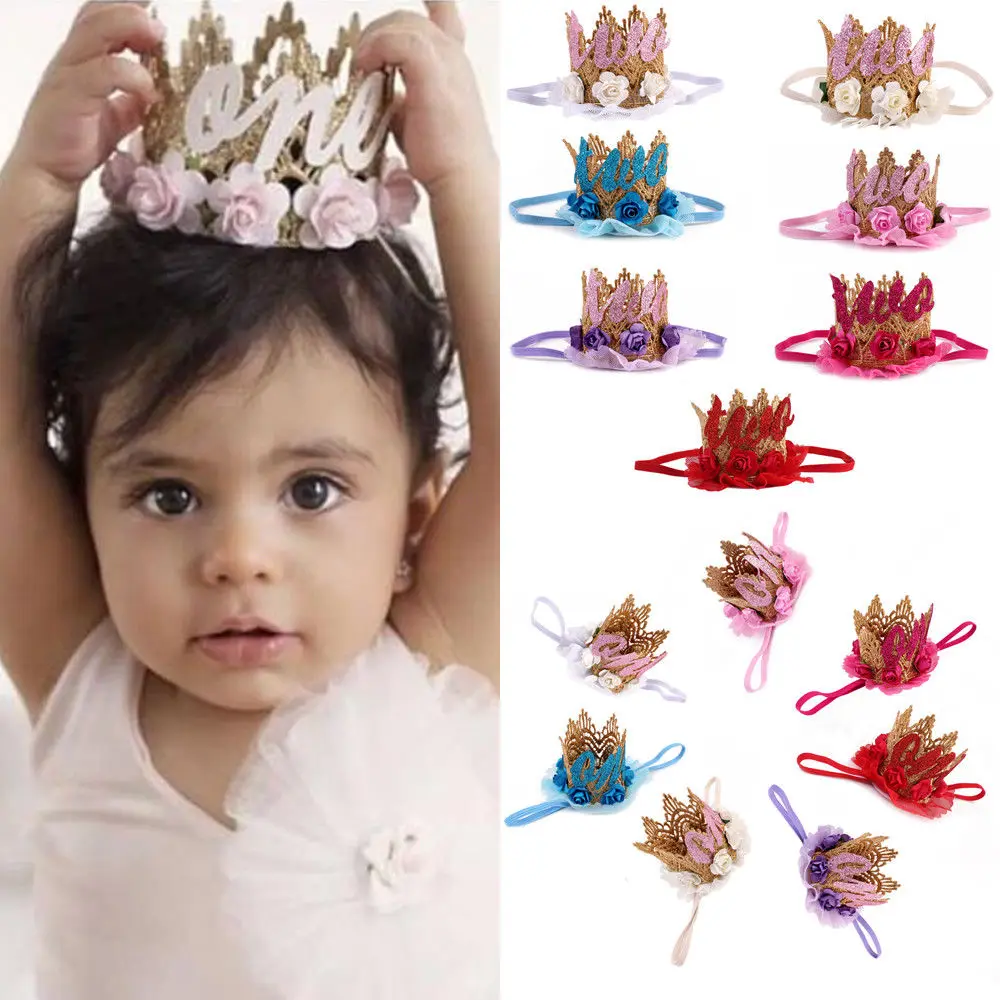 

Lovely Baby Hair Band Toddler Kid Crown Tiara Headband Birthday Party Headwear Children's Flower Crown DIY Decor