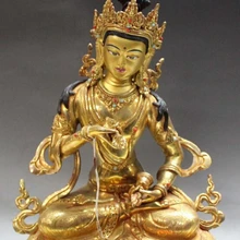 Xd 001700 1" Тибет Буддизм Бронзовый 24 К Gold Ваджрадхара Ваджрабхайравы Богиня Статуя Будды
