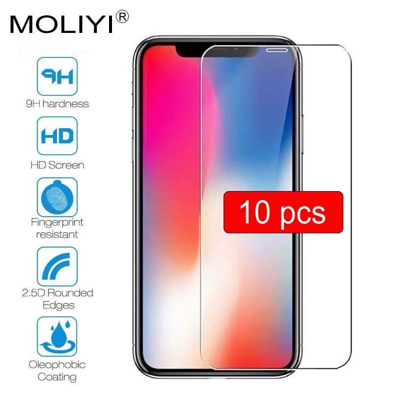 

Tempered Glass For iPhone X XS MAX XR 4 4s 5 5s SE 5c Screen Protective Film For iPhone 6 6s 7 8 Plus X Glass Protector 10 10pcs