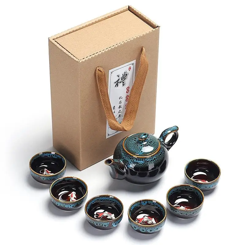 Китайский чайный набор кунг-фу, портативный чайный набор, керамический чайный горшок, чайный набор Gaiwan, чайные чашки для церемонии, чайный горшок, фиолетовый, Gaiwan, подарки