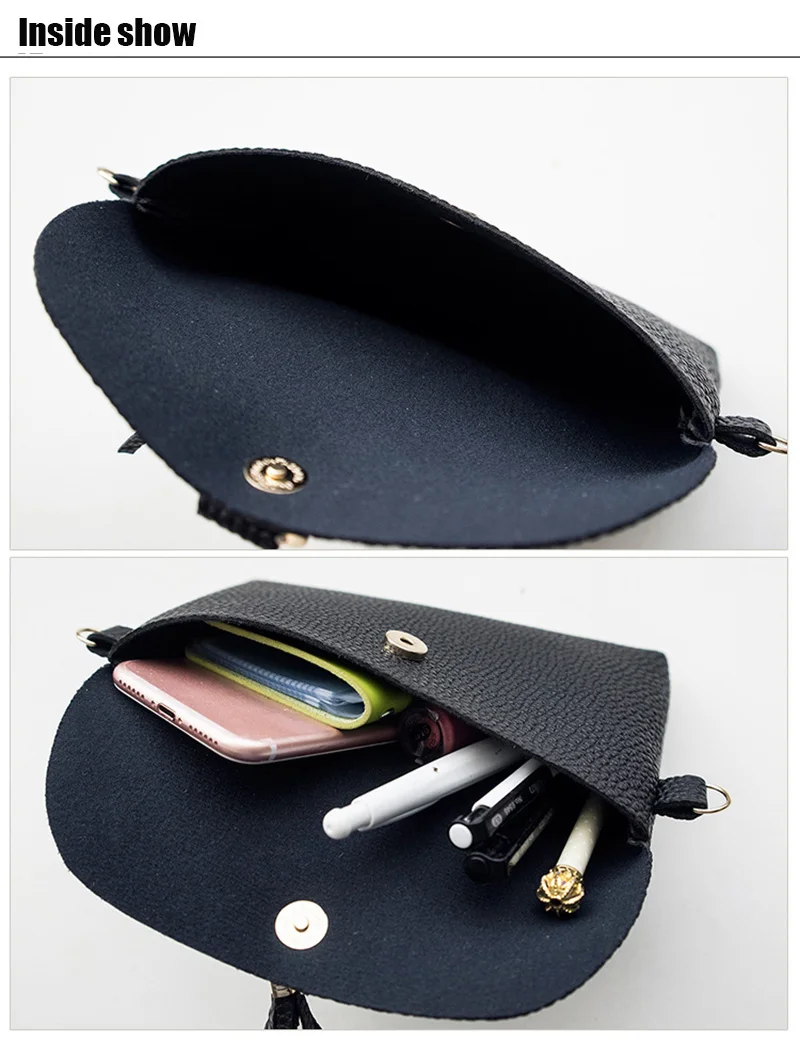 2019 Tassel Bags For Women Girls New Casual Fashion Female Bag Magnetic Buckle Ladies Shoulder Bag Mobile Phone Purse Mini Bolso (14)