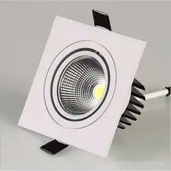 1xfree доставка светодио дный квадратный COB даунлайт с регулируемой яркостью ac85-265V 5 Вт 7 Вт 10 Вт встраиваемые светодио дный Потолочный