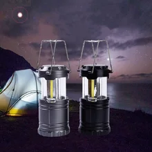 Мини Портативная ручная лампа складной фонарь для кемпинга COB Светодиодный фонарь для палатки Водонепроницаемый Открытый Кемпинг туристический нож фонарик питание от 3* AA