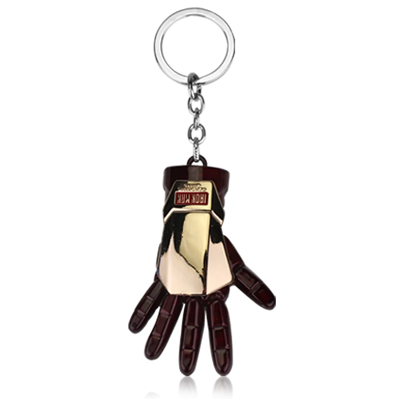 New Avengers Iron Man Glove Keychain Marvel Endgame Infinite Power Gauntlet Keyrings Key Chains Metal Pendant Christmas Jewelry - Цвет: red