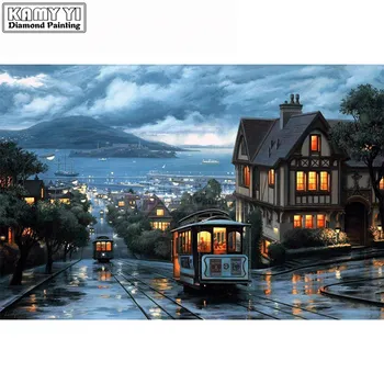

Craft Needlework Diy Handicrafts Night City Landscape Diamond Painting Street Painting Diamond Embroidery Drill Mosaic LK1