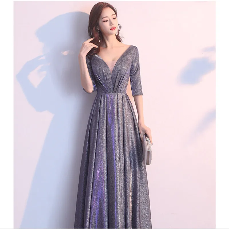 BSHS-120# серые розовые вечерние платья на шнуровке с блестками Длинные вечерние платья для выпускного бала дешевая женская одежда оптом