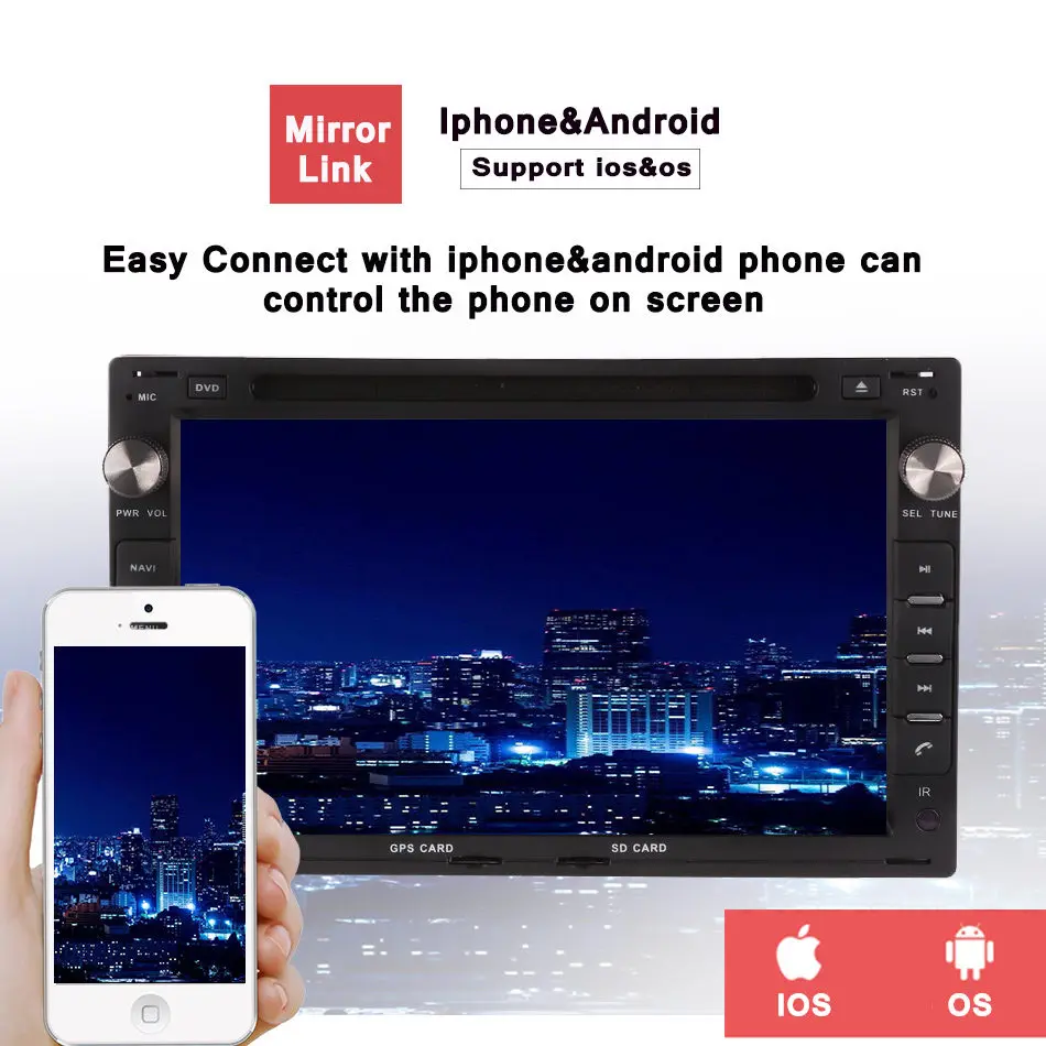 Perfect 1024*600 2GB RAM Android 7.1 Car DVD GPS For VW Glof Bora Passat Mk5 Golf Mk4 Polo Jetta Seat Bluetooth Radio Disc Player 2 DIN 13