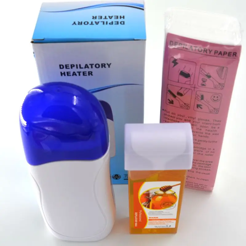 

Epilator Roll-On Refillable Depilatory Wax Paraffin Heater 100pcs Waxing Paper Hair Removal Cream Set depilation