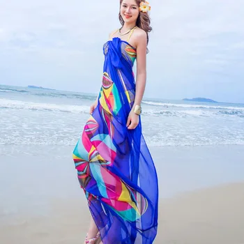 140x190cm Pareo Scarf Women Beach Sarongs Beach Cover Up Summer Chiffon Scarves Geometrical Design Plus Size Towel mandala floral indian scarf bohemian women flower printed winter scarves ethnic shawls exotic boho blanket pareo beach sarongs