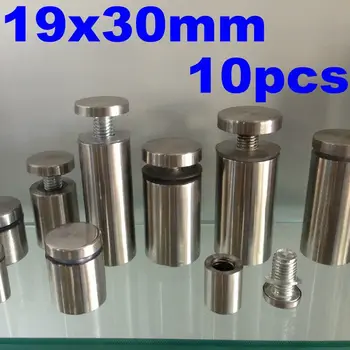 

19x30mm 10pcs Stainless Steel Acrylic Advertisement Fixing Screws Barrel Screw Glass Standoff Pin